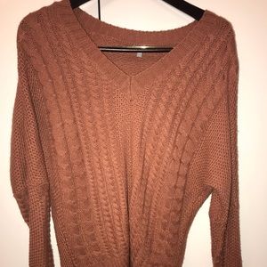 Burnt Orange V-Neck Sweater